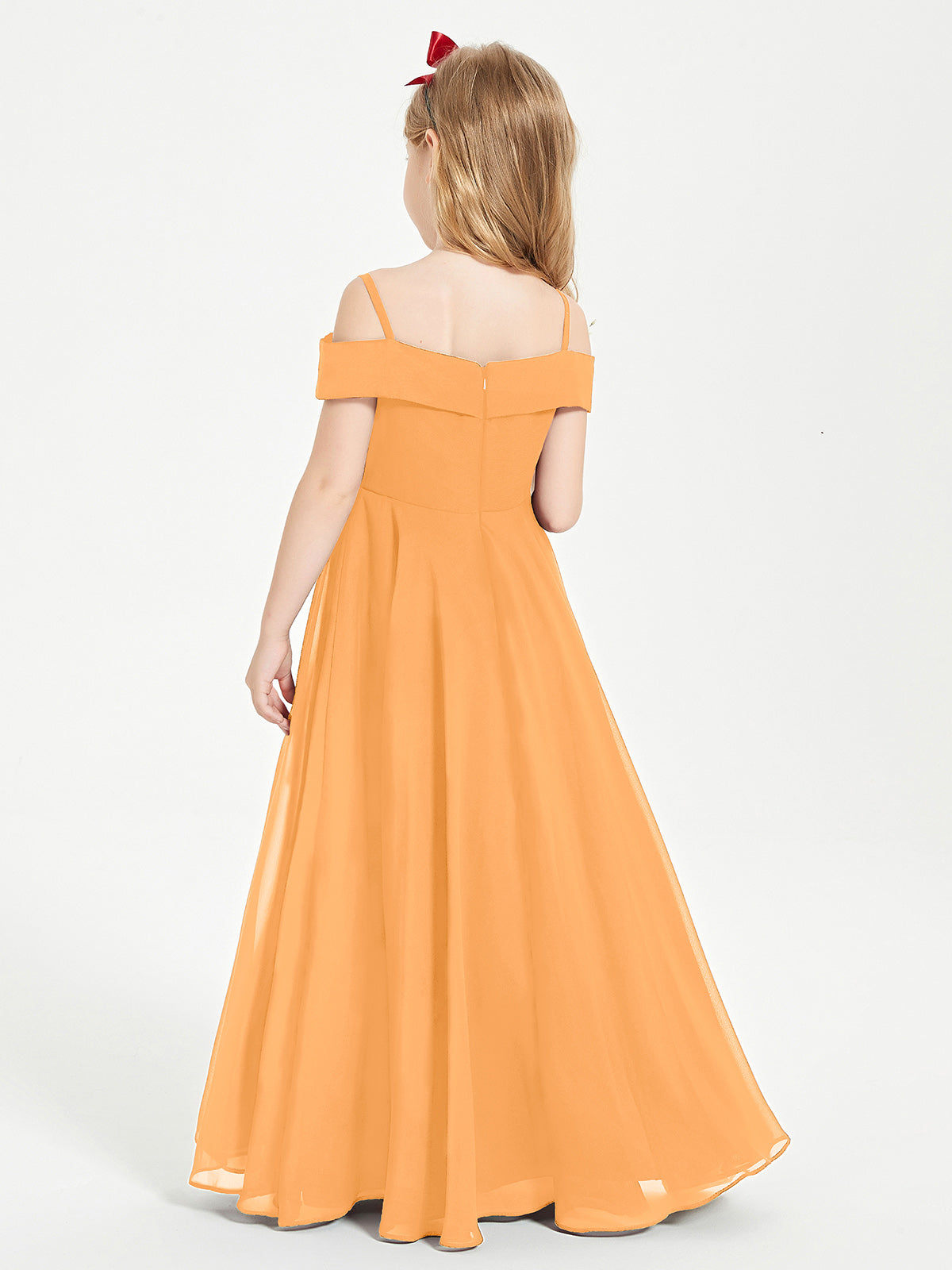 Off-the-Shoulder Dresses for Stylish Junior Bridesmaids Tangerine